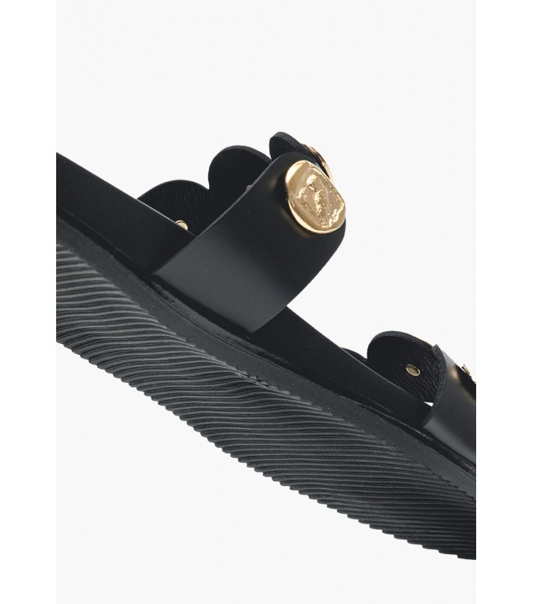 Women Flats 14.857 Black Leather MAKIS KOTRIS