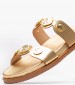 Women Flats 14.857 Gold Leather MAKIS KOTRIS