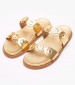 Women Flats 14.857 Gold Leather MAKIS KOTRIS