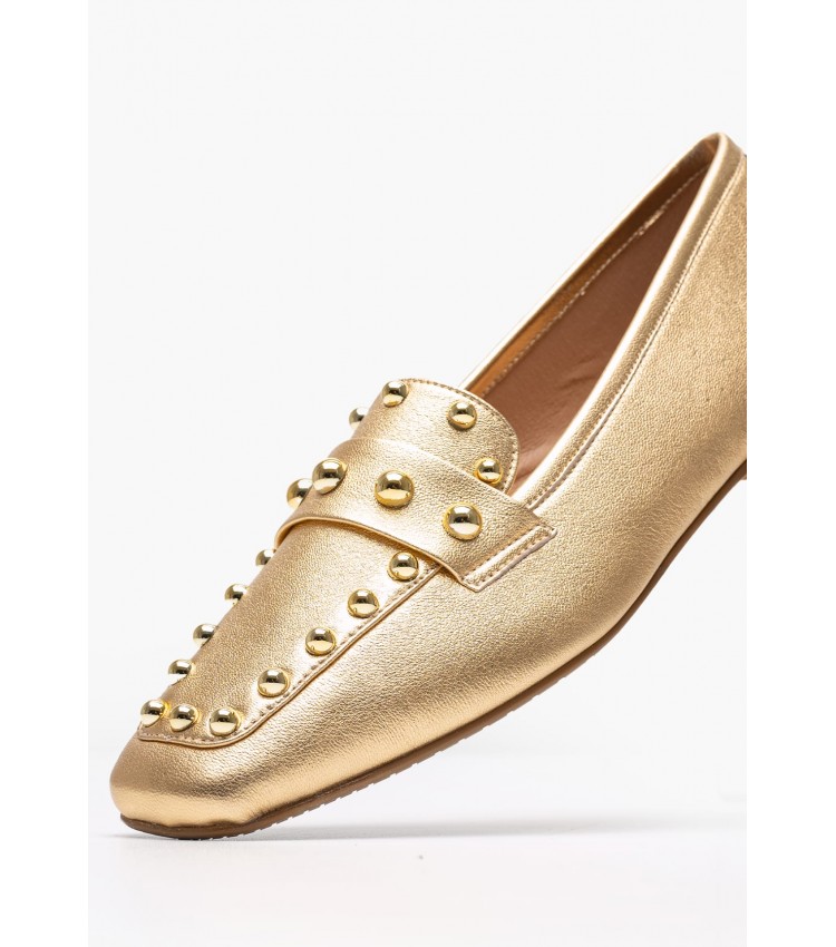 Women Moccasins K.001 Gold Leather MAKIS KOTRIS