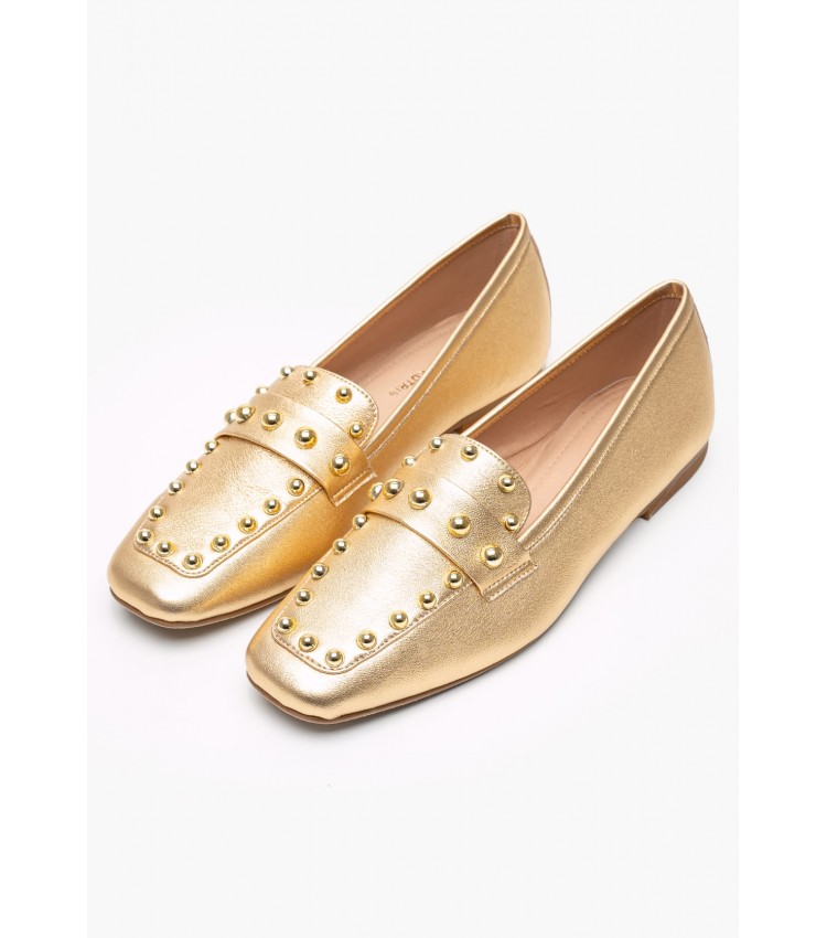 Women Moccasins K.001 Gold Leather MAKIS KOTRIS