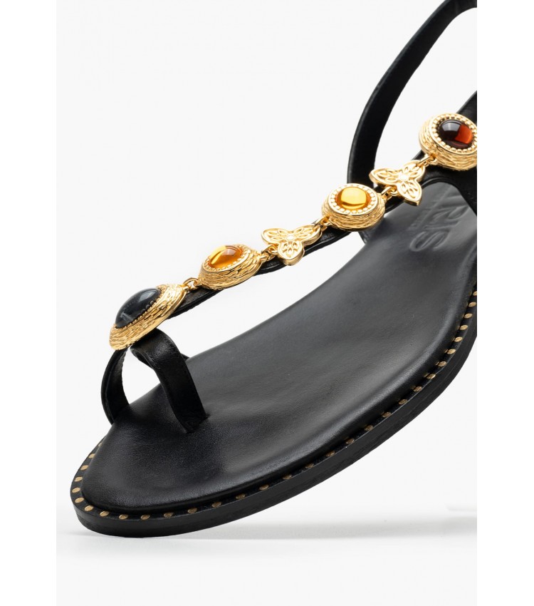 Women Flats K.890 Black Leather MAKIS KOTRIS