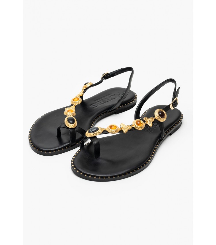 Women Flats K.890 Black Leather MAKIS KOTRIS