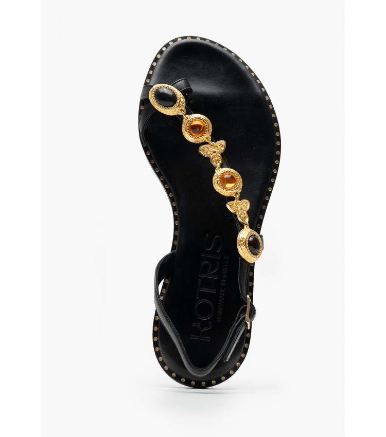 Women Flats K.890 Black Leather MAKIS KOTRIS