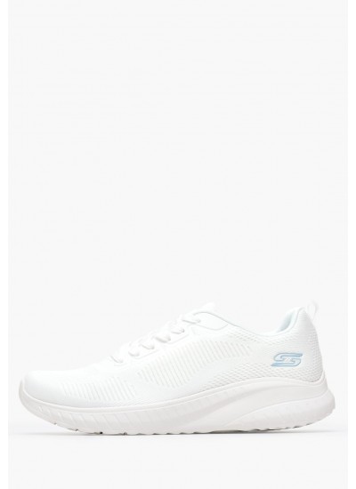 Women Casual Shoes 117209 White Fabric Skechers