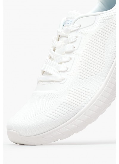 Women Casual Shoes 117209 White Fabric Skechers