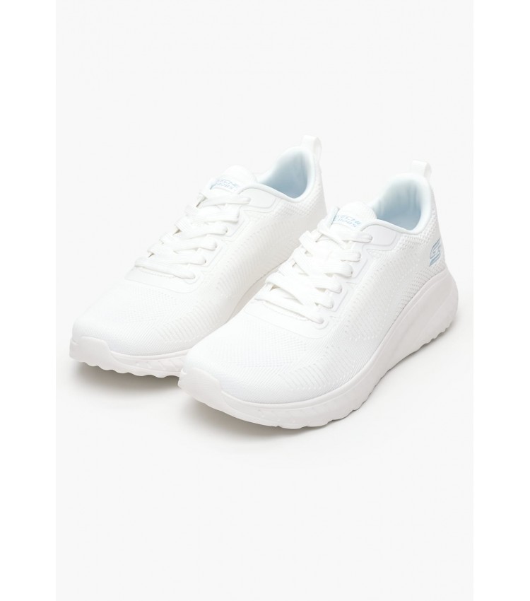 Women Casual Shoes 117209 White Fabric Skechers