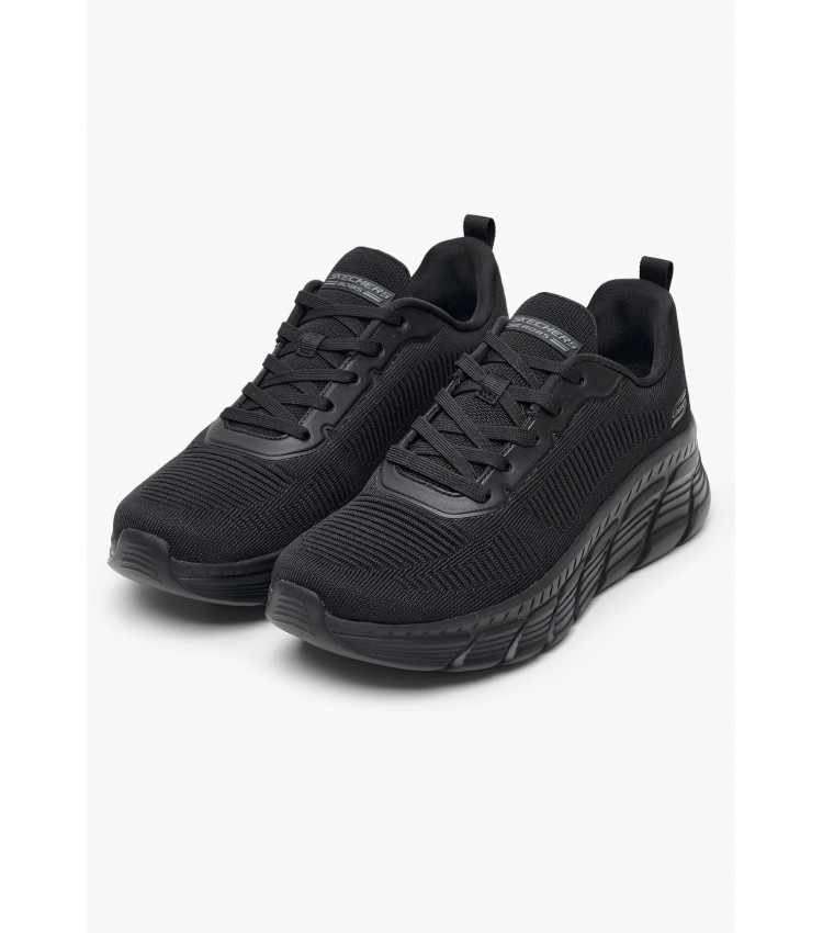 Γυναικεία Παπούτσια Casual 117385 Μαύρο Ύφασμα Skechers