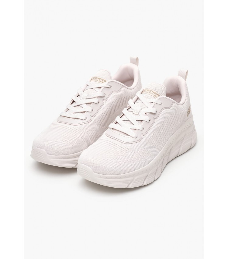 Γυναικεία Παπούτσια Casual 117385 Μπεζ Ύφασμα Skechers