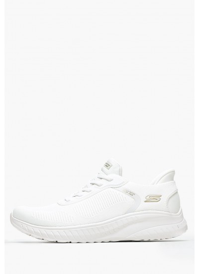 Women Casual Shoes 117497 White Fabric Skechers