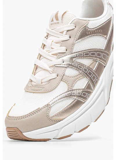 Women Casual Shoes 177357 Gold ECOleather-Fabric Skechers