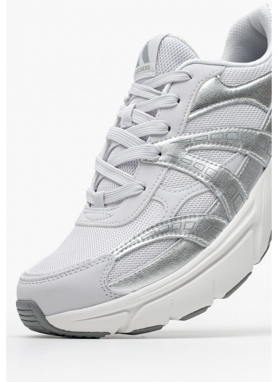 Women Casual Shoes 177357 Silver ECOleather-Fabric Skechers