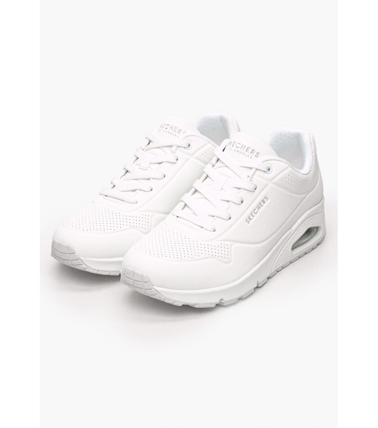 Women Casual Shoes 73690 White ECOleather Skechers