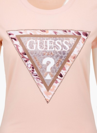 Γυναικείες Μπλούζες - Τοπ Mini.Triangle Πράσινο Βαμβάκι Guess