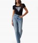 Women T-Shirts - Tops Cn.Flower Black Cotton Guess