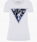 Women T-Shirts - Tops Cn.Flower White Cotton Guess