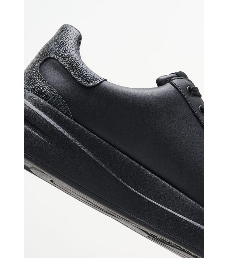 Men Casual Shoes Elba.B Black Leather Guess