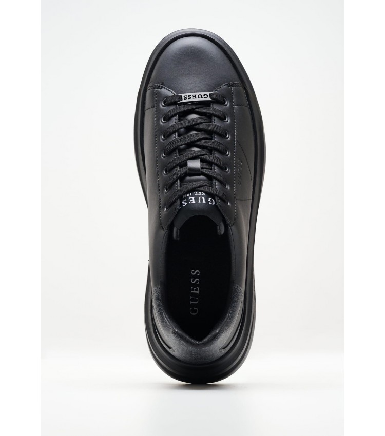 Men Casual Shoes Elba.B Black Leather Guess