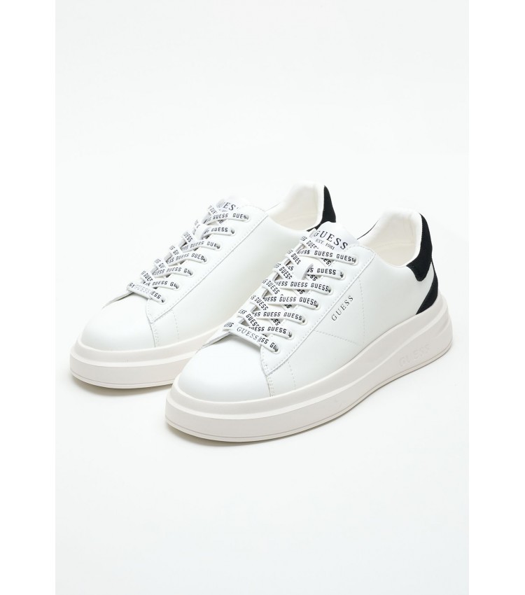 Men Casual Shoes Elba White Leather Guess