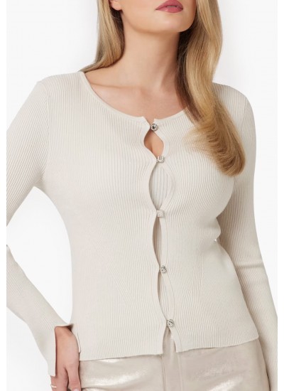 Women Cardigans Elden.Cardi Beige Viscose Guess