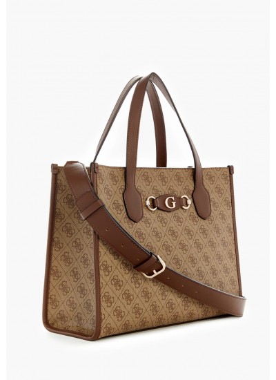 Γυναικείες Τσάντες Izzy2.Tote Μπεζ ECOleather Guess