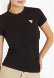 Women T-Shirts - Tops Mini.Triangle Black Cotton Guess