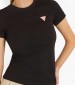 Women T-Shirts - Tops Mini.Triangle Black Cotton Guess