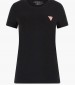 Women T-Shirts - Tops Mini.Triangle Black Cotton Guess