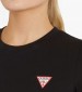 Women T-Shirts - Tops Mini.Triangle Black Cotton Guess