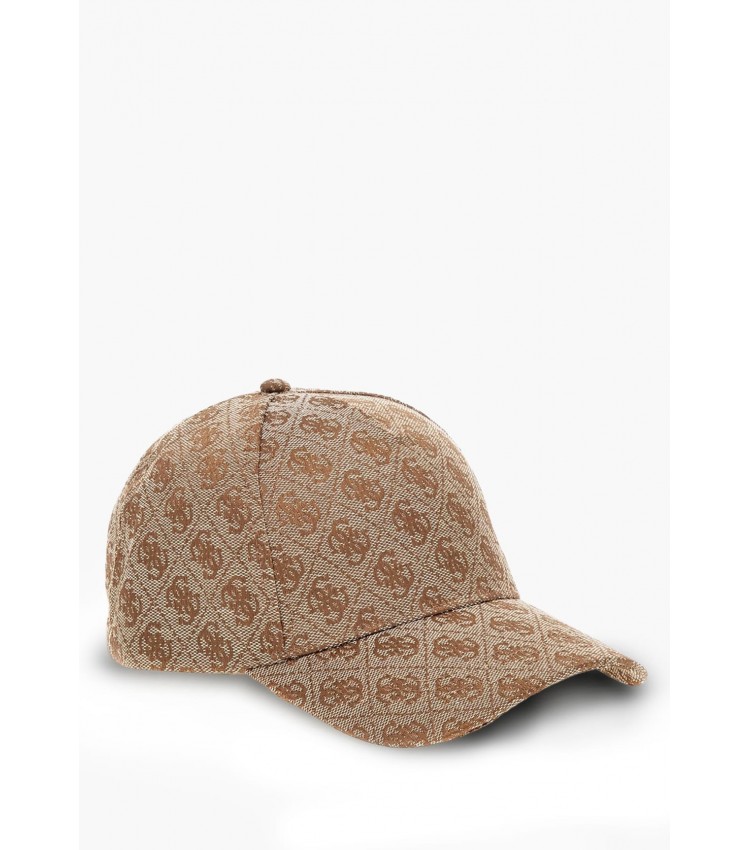 Γυνακεία Καπέλα Orlina.Cap Μπεζ Ύφασμα Guess