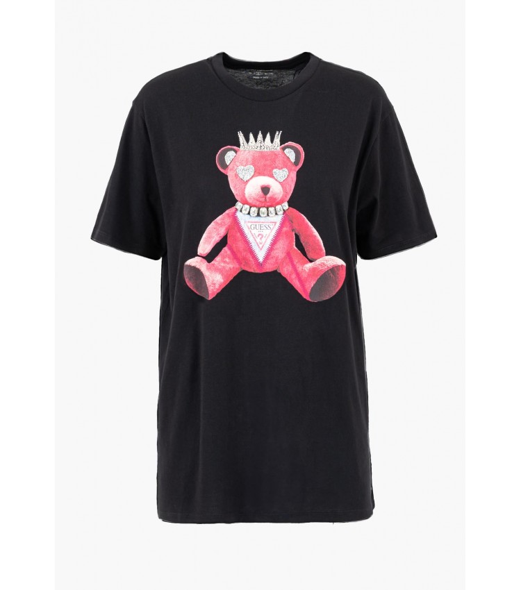 Women T-Shirts - Tops Pink.Bear Black Cotton Guess