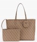 Women Bags Power.Play.L Beige ECOleather Guess