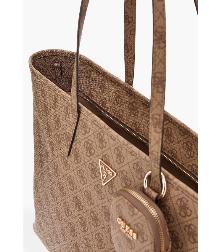 Women Bags Power.Play.L Beige ECOleather Guess