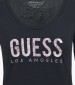 Γυναικείες Μπλούζες - Τοπ Python.Tee Μαύρο Βαμβάκι Guess