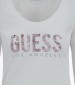 Γυνακεία Μπλούζες Python.Tee Άσπρο Βαμβάκι Guess