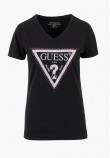 Women T-Shirts - Tops Python.Triangle Black Cotton Guess