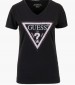 Women T-Shirts - Tops Python.Triangle Black Cotton Guess