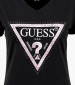 Women T-Shirts - Tops Python.Triangle Black Cotton Guess