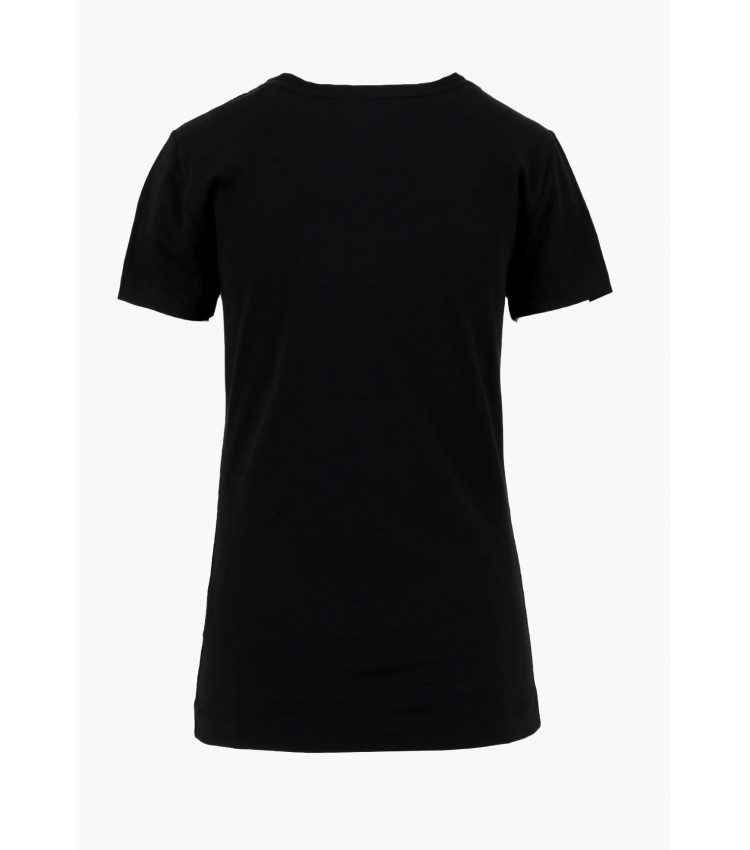 Women T-Shirts - Tops Python.Triangle Black Cotton Guess