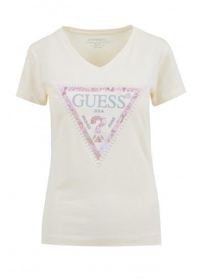 Women T-Shirts - Tops Python.Tee White Cotton Guess