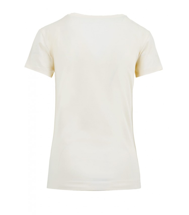 Women T-Shirts - Tops Python.Triangle Beige Cotton Guess