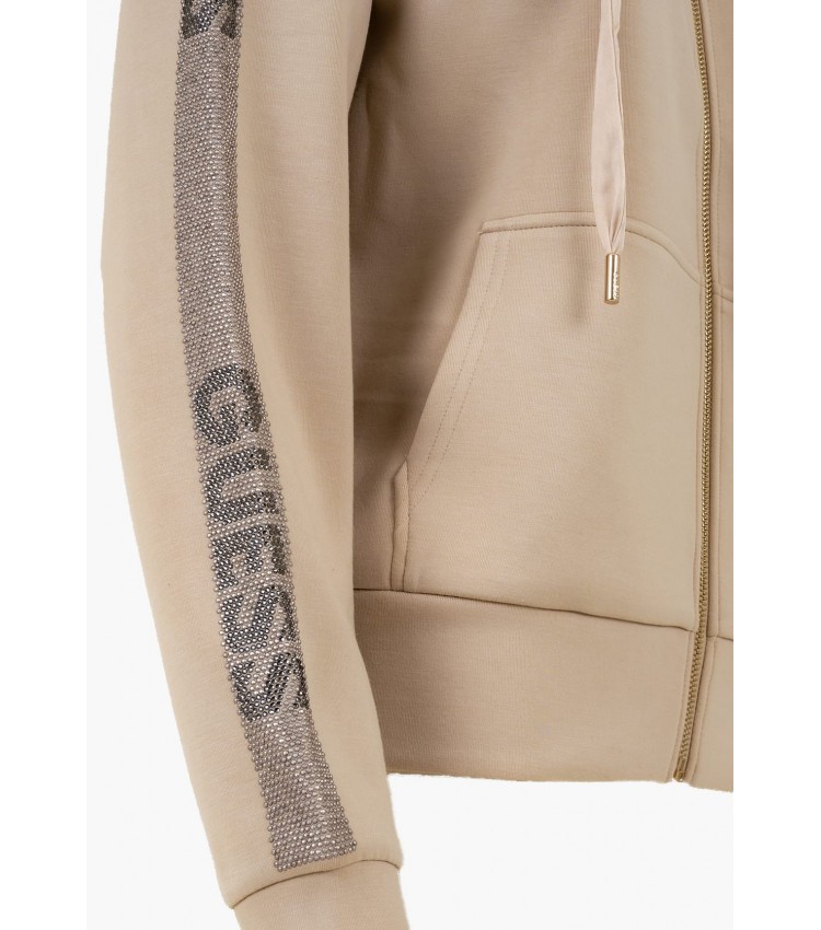 Γυνακεία Πλεκτά - Ζακέτες Scuba.Sweatshirt Μπεζ Πολυεστέρα Guess