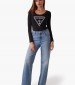 Women T-Shirts - Tops Shiny.Tee Black Cotton Guess