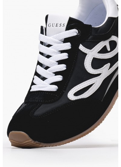 Women Casual Shoes Skroll Black Buckskin-Fabric Guess