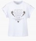 Women T-Shirts - Tops Sleeves.Strass White Cotton Guess