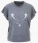 Women T-Shirts - Tops Sleeves.Strass Grey Cotton Guess