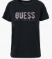 Women T-Shirts - Tops Ss.Python.Lg Black Cotton Guess