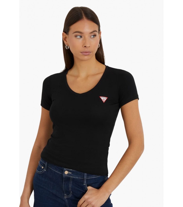 Women T-Shirts - Tops V.Mini Black Cotton Guess