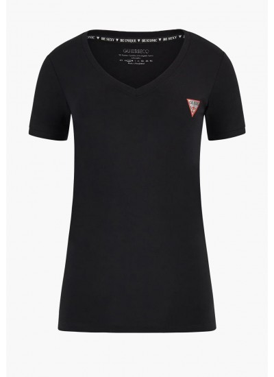 Women T-Shirts - Tops V.Mini Black Cotton Guess