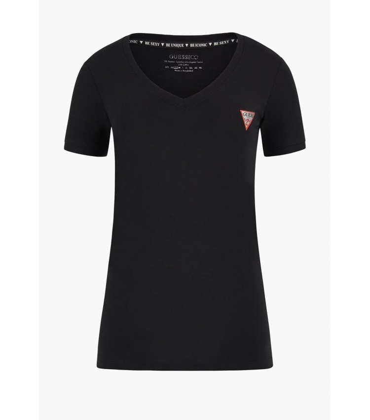 Women T-Shirts - Tops V.Mini Black Cotton Guess